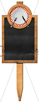 Blackboard with plate and cutlery - Food Template