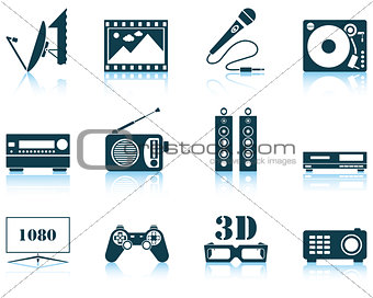 Set of multimedia icon