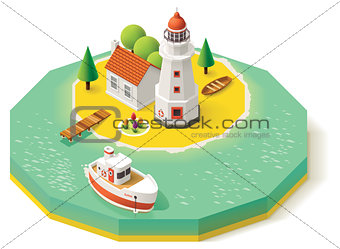 Vector isometric lighthouse