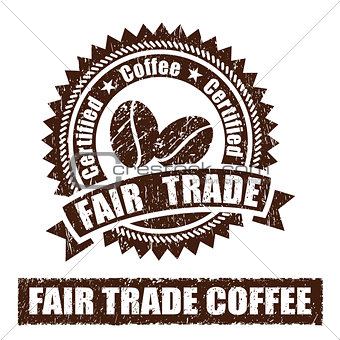 Fair Trade Coffee Rubber Stamp
