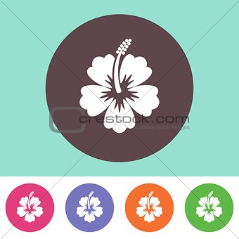 Vector hibiscus silhouette icon