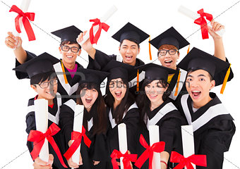 Group Of asian Students Celebrating Graduation