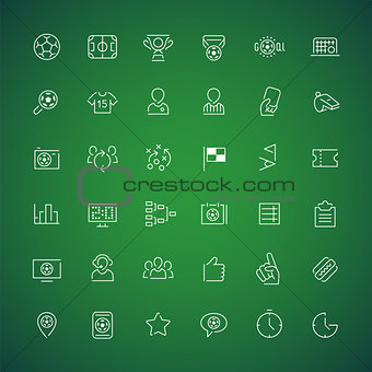 Thin Vector Icons on the Theme of Soccer