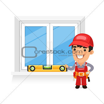 Carpenter Checks the New Window