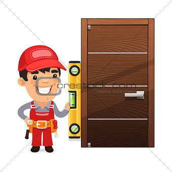 Carpenter Checks the New Door