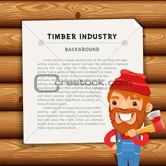Timber Industry Background with Lumberjack