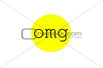 Omg sign illustration in a bubble shape