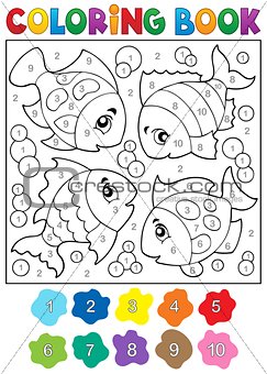 Coloring book with fish theme 3