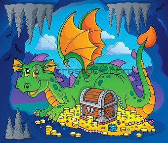 Dragon with treasure theme image 3