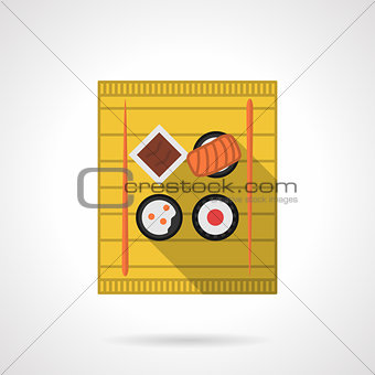 Sushi set flat color vector icon