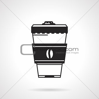 Takeaway coffee black vector icon