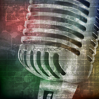 abstract grunge background with microphone