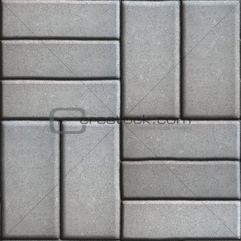 Gray Pave Slabs Rectangles Arranged Perpendicular to Each other Two or Three Pieces.