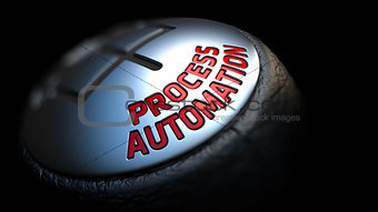 Process Automation on Gear Stick with Red Text .