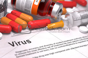 Virus - Medical Concept. Composition of Medicaments.
