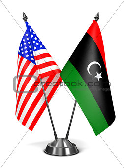 USA and Libya - Miniature Flags.