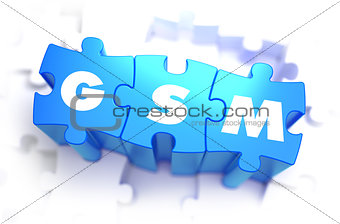 GSM - White Word on Blue Puzzles.