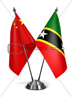 China, Saint Kitts and Nevis - Miniature Flags.