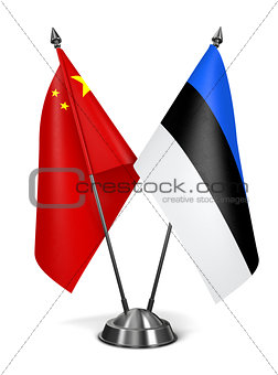 China and Estonia - Miniature Flags.