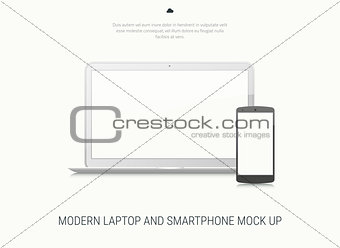 Blank laptop and smartphone mock-up