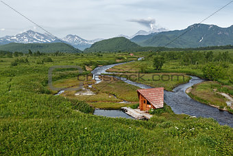 Goryacherechensky group hot springs and Goryachaya River. Nalychevo, Kamchatka