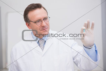 Scientist holding tablet