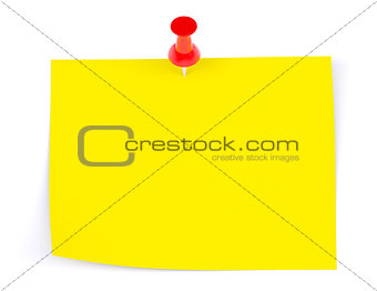 Sticker with red drawing pin