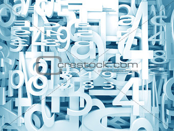 numbers and letters 3d background