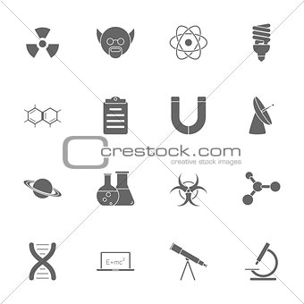 Science silhouette icons set