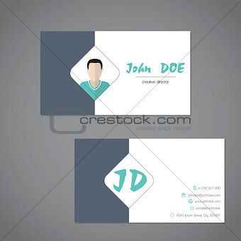 Modern business card with simplistic presentation