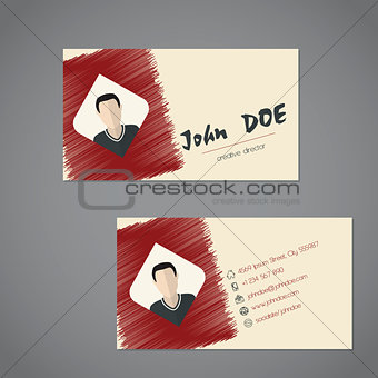 Modern business card with scribbled elements