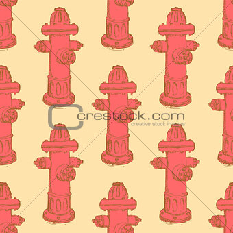 Sketch fire hydrant in vintage style
