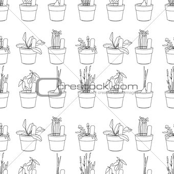 Seamless pattern with herbs and vegetables.