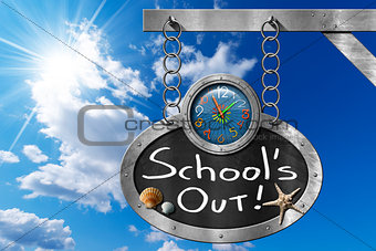 School's Out - Blackboard with Chain