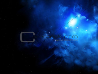 Beautiful space scene with stars and nebula