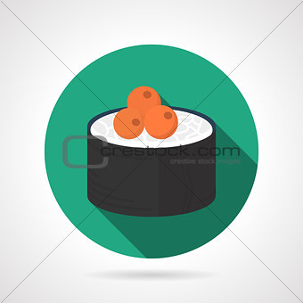 Sushi roll flat vector icon