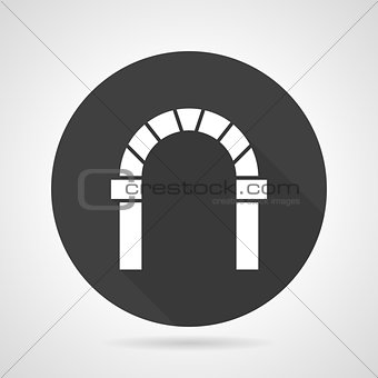 Curved archway black round vector icon