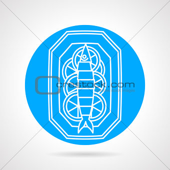 Prepared fish blue round vector icon