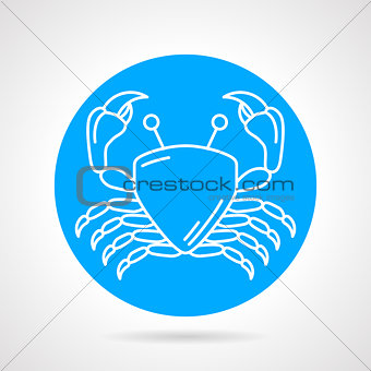 Crab blue round vector icon