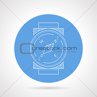 Compass blue round vector icon