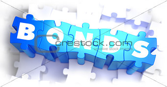 Bonds - White Word on Blue Puzzles.