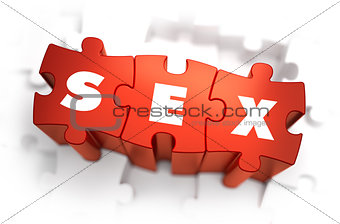 Sex - Text on Red Puzzles.