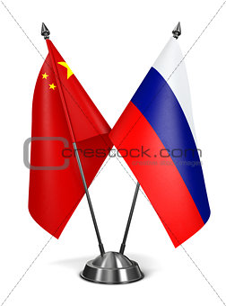 China and Russia - Miniature Flags.
