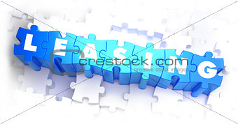 Leasing - Text on Blue Puzzles.