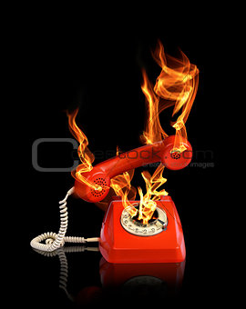 Hot line phone in fire