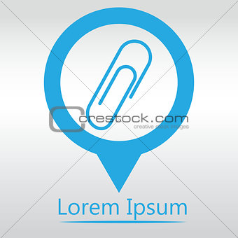 Paper clip sign icon.  icon map pin