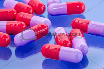 red and purple pills