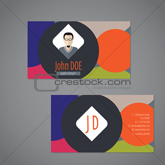 Business card with circle bubble elements