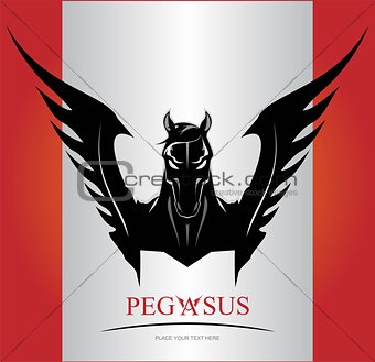 Black Pegasus Horse Head