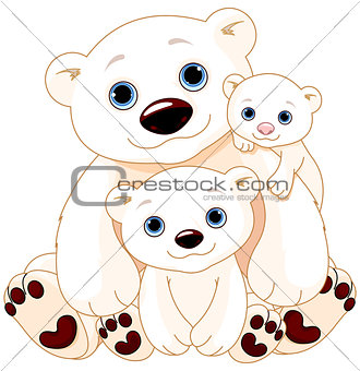 Big Polar Bear Family